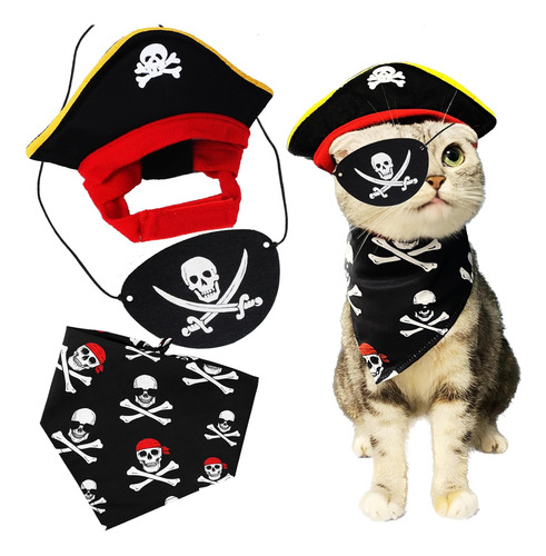 Disfraz De Gato Pirata Con Sombrero Y Triángulo Para Hallowe