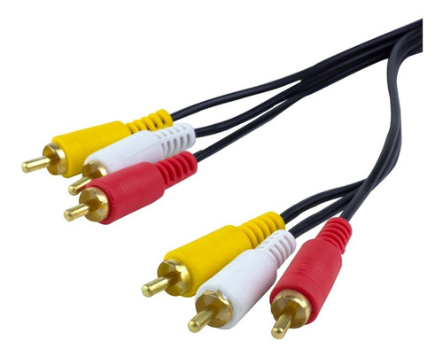 Imagen 2 de 3 de Cable Rca A Rca 120cm Tv Dvd Video Mayoreo Oferta Ce-1056