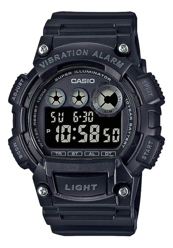 Reloj Casio W-735h-1bvcf Alarma De Vibración Super Illumin Color de la correa Negro Color del bisel Bisel Función E Color del fondo Negro
