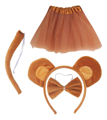 Diadema Con Orejas De Mono, Pajarita, Tutú Y Cola, Orejas