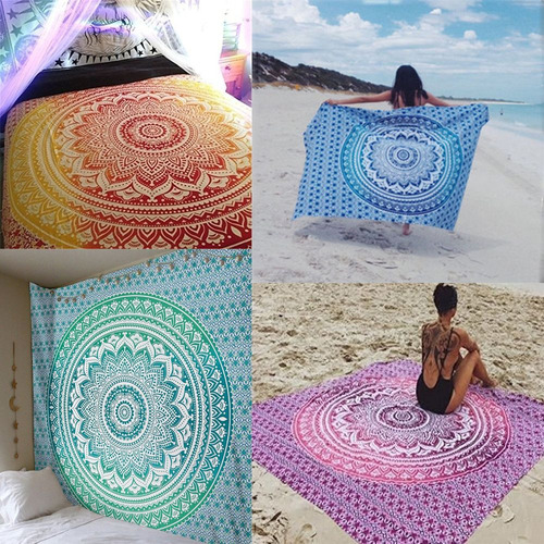 R Toalla De Playa Con Tapiz De Mandala Indio Para Yoga