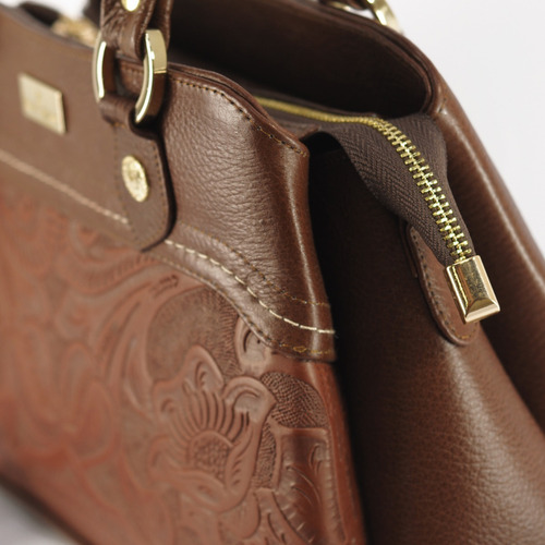 Imagen 8 de 8 de Bolso De Piel Con Grabado Tipo Cincelado Bolsa De Dama Mujer