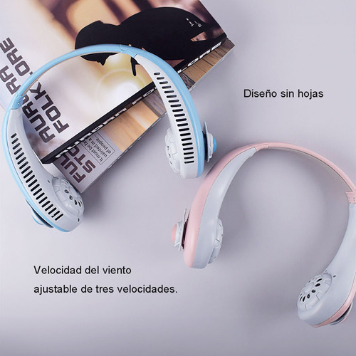 Ventilador Cuello Portatil Silencioso Con Usb 3 Velocidades Color Rosa