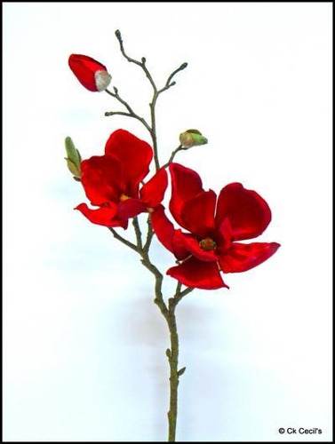 Flores Artificiales - Magnolia Roja