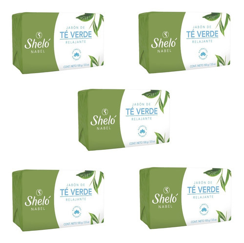 Kit 5 Jabón De Té Verde 100gr Relajante