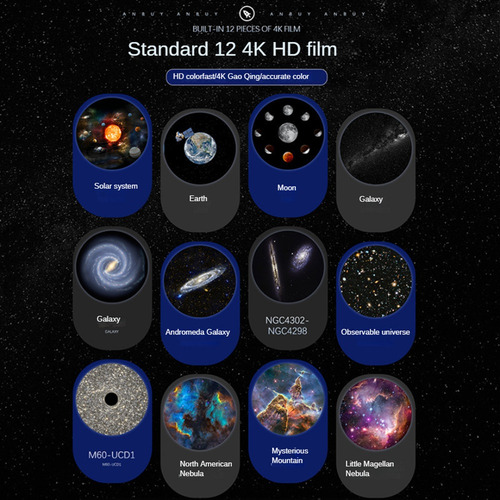 .. Lâmpada De Projetor Estrelada K5 Com Rotação De 360°,