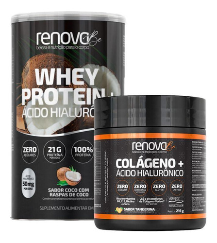 Colágeno Verisol + Whey Protein Renova Be - Coco E Tangerina