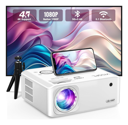 Proyector Con Wifi Y Bluetooth, Proyector De Video Con 4k,