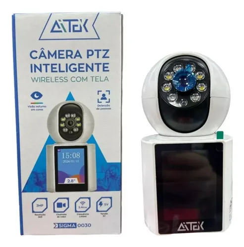 comprar Câmera Wi-fi 3mp Cu002F Tela, Alexa E Video Chamada Aitek C-0030