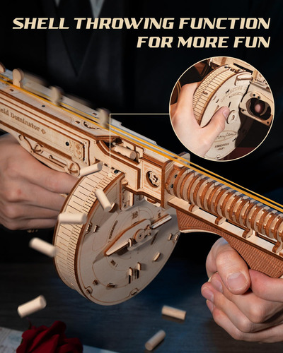 Puzzle De Madera Con Metralleta Thompson, Regalo Para Niños