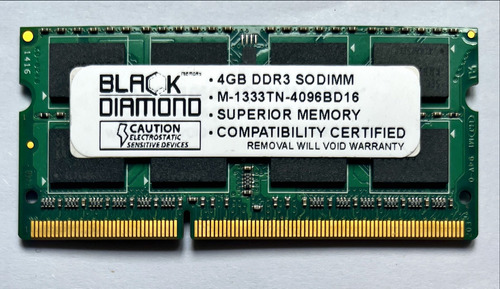 Memoria Ram 4gb Ddr3 Sodimm 1333mhz Black Diamond