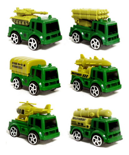 Caminhão Brinquedo Baby Fricção Kit Militar Com 6 Carrinhos