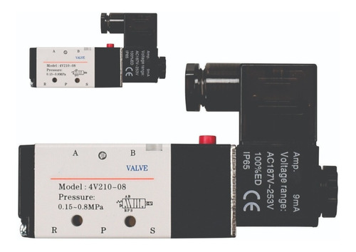 Pack2un Electrovalvula Solenoide Neumatica 5/2 R1/4   24v  