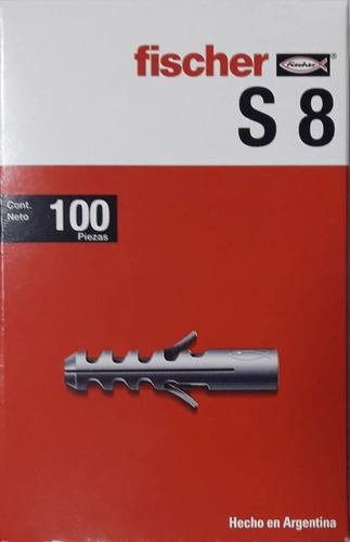 Tarugos De Nylon Fischer S8 X Caja De 100 Unidades