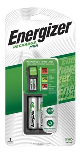 Cargador De Pilas Energizer + 2 Pilas Aa Mini Ch2pc4