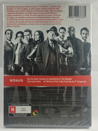 Dvd Box The Blacklist 3° Temp Completa