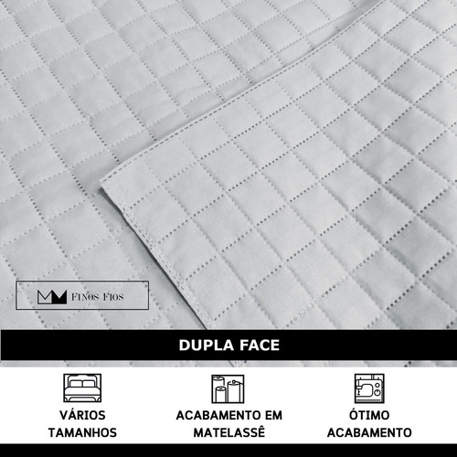 Cobre Leito Colcha Soft Solteiro 2 Peças Pastilhado Branco