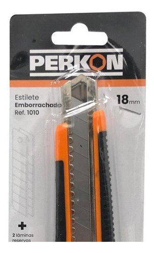 Estilete Perkon Emborrachado Com 3 Laminas 18mm 1010