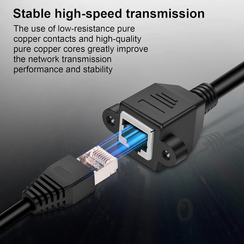 Extensor Ethernet Paquete De 2 Rj45 Macho A Hembra Tornil...
