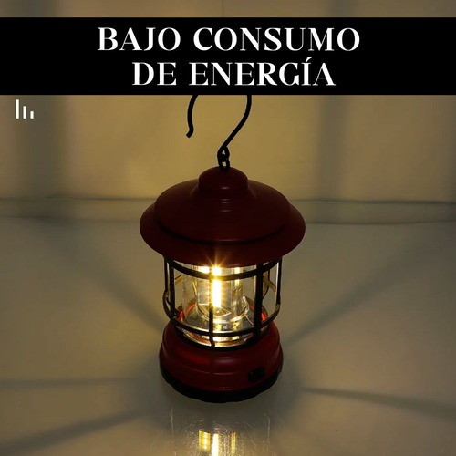 Lampara Farol Portátil Luz Led Jardin Patio 360 Recargable Negro