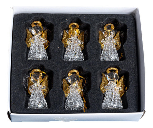6 Uds Árbol De Navidad Decoraciones 2,1 Cm X 4,2 Cm Oro