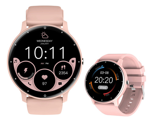Reloj Inteligente Zl02 Cpro Smartwatch Función De Contestador De Llamadas Asistente De Voz Inteligente Pantalla Táctil Bluetooth Notificaciones Deportes Sensor De Ritmo Cardiaco Isdewatch Rosa