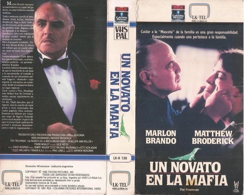 Un Novato En La Mafia Vhs Marlon Brando Matthew Broderick