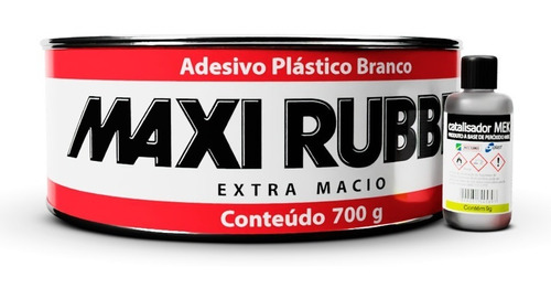 Massa Plástica Branca 700grs Maxi Rubber