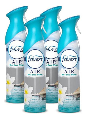 Febreze Eliminador De Olores Bora Bora Waters 4 X 250 Gr