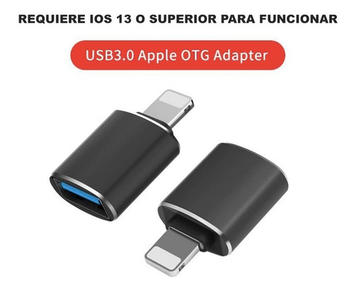 Imagen 2 de 3 de Adaptador Otg Lightning A Usb iPhone iPad