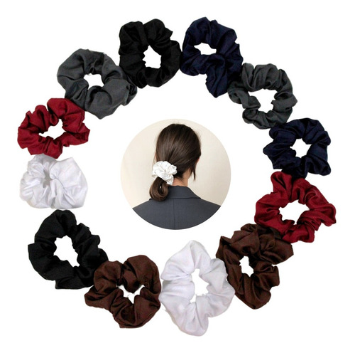 Scrunchies Donas Para Cabello Set 12pz Escolares 