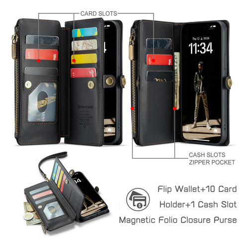 Funda Wallet Defense Compatible Con iPhone 14 Pro Max, Color