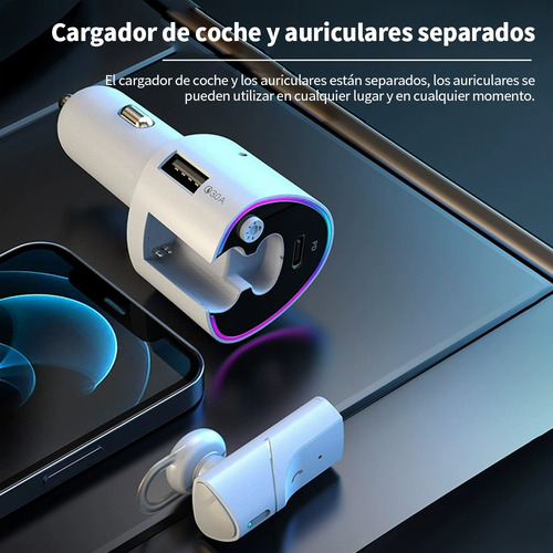 Cargador Accesorios Para Auto Con Auriculares Bluetooth