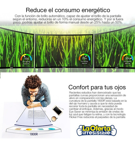Monitor Curvo Samsung F390 24' Full Hd Gtía 3 Años Loi