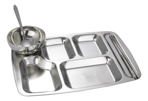Bandeja De Comida De Acero Inoxidable De 6 Secciones Para Va