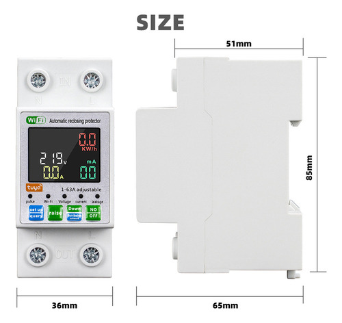 Disjuntor Lcd Control Wifi Display Tuya Support .