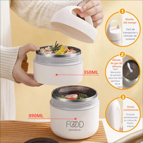 Caja Fiambrera 5 Pz Kit, Contenedor Comida + Cubiertost