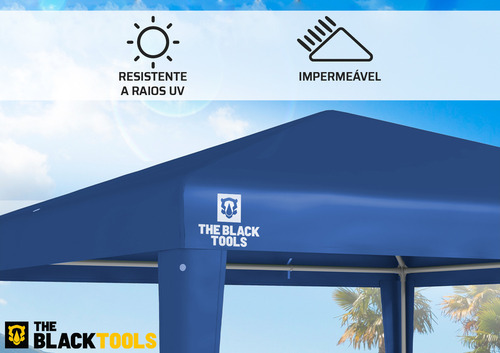 Tenda Gazebo Desmontável 2x2m Barraca Praia Camping Cor Azul