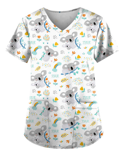 Uniforme Médico Con Bolsillo En V Y Cuello En V Para Mujer