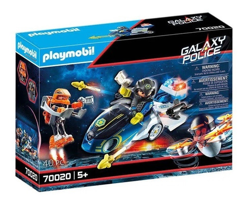 Playmobil Galaxy Police Com Moto Robo Policial 70020 Sunny