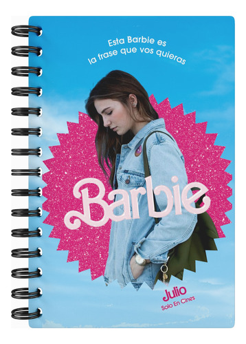 Cuaderno Barbie Personalizado Anillado A5 Tapa Dura Rayado