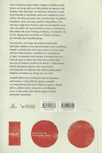 Pas de Politique Mariô! Mario Pedrosa e a Política, de Karepovs, Dainis. Cem Anos da Revolução Russa Editorial Ateliê Editorial Ltda - EPP, capa mole em português, 2017