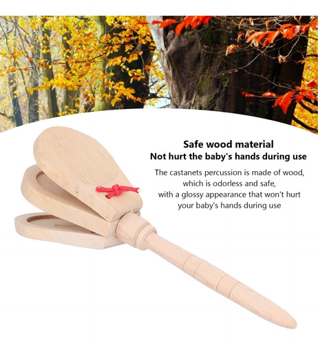 Imagen 7 de 10 de Castañuelas Para Niños Material De Madera Seguro Sonido Suav
