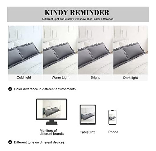 Piccocasa Juego De 2 Fundas De Almohada Con Volantes, Fundas