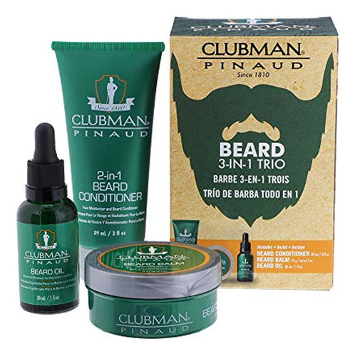 Kit De 3 Piezas De Clubman Beard Kit De 1pcs De Beard Condit