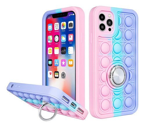 Funda Para iPhone 13 Pro Max Pop-it Colores Anillo Soporte