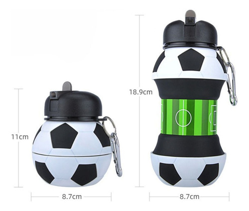 Botella Plegable De Silicona Para Fútbol Portátil Y Antiderr Blanco Fútbol