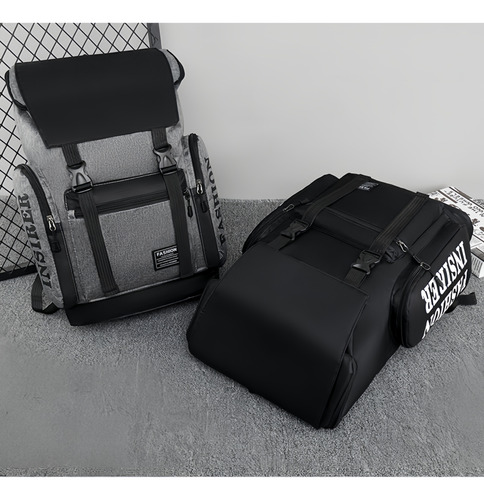 Mochila Antirrobo Impermeable A Portátil Mochila De Viaje Gris Liso