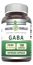 Comprar Amazing Formulas GABA 750mg 100 Cápsulas Vegetales Suplemento Reducción del estrés, Ansiedad, Mejora del sueño, Apoyo a la Salud Mental, Relajación Muscular y Apoyo a la Función Cognitiva