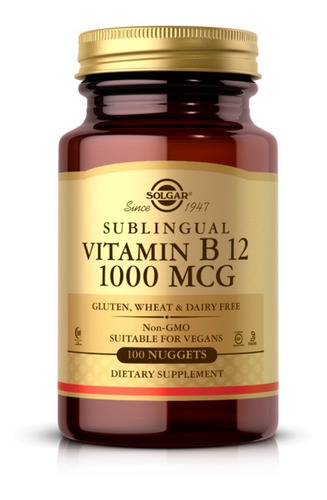 Imagen 1 de 1 de Vitamin B12 1000mcg Sublingual 100 Unidades